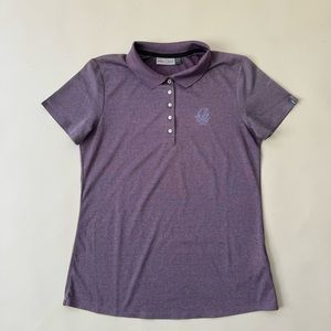 KJUS Polo Womens Medium Signe Engineered Performance Golf Heather Purple UPF 30